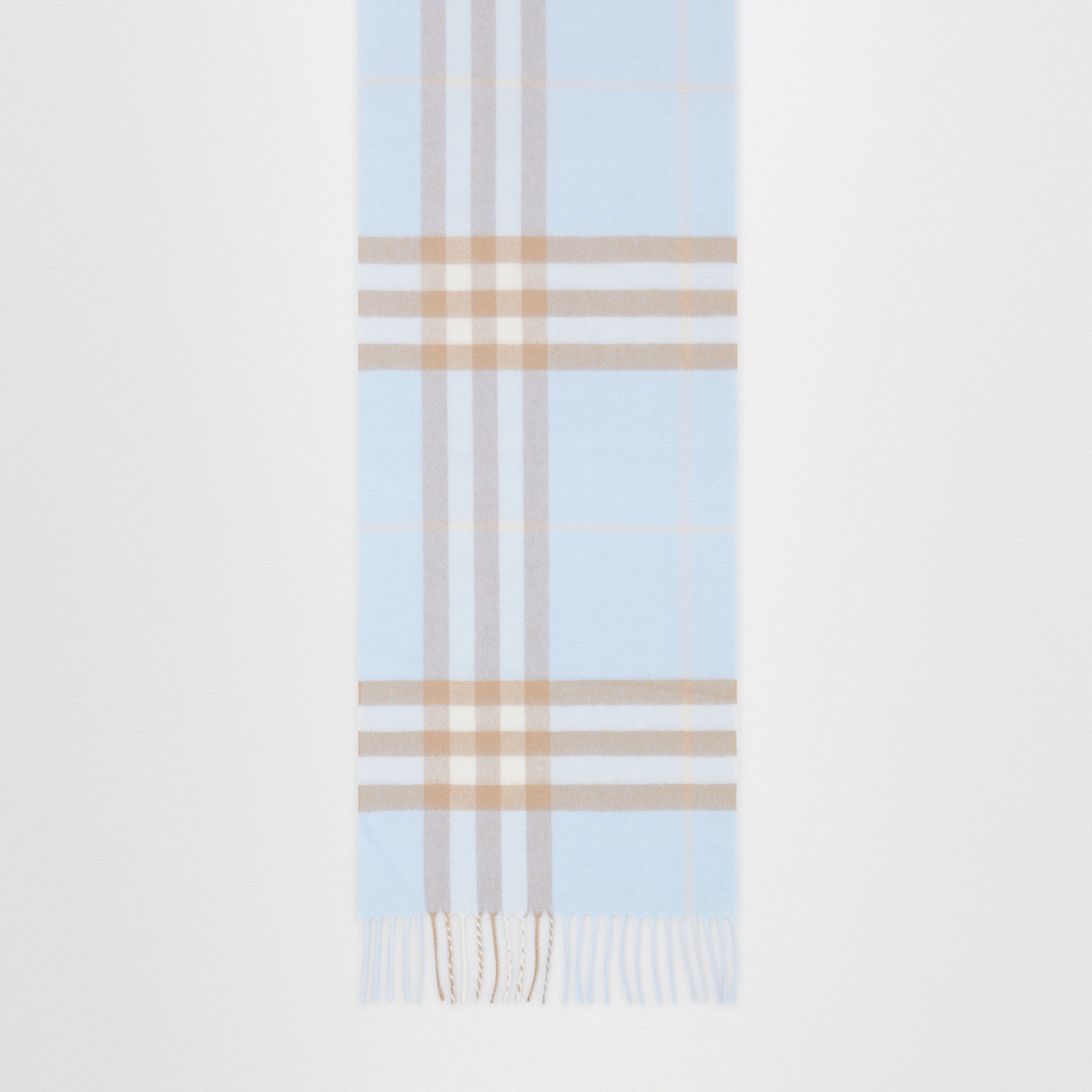 Burberry 格纹羊绒围巾 (蓝色) | Burberry® 博柏利官网 - 4