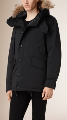 Down Filled Parka with Detachable Fur Trim Hood