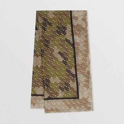 burberry printed cotton oblong scarf
