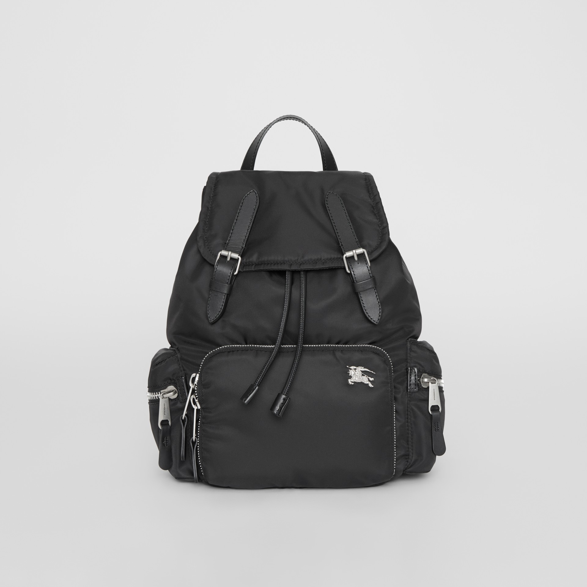 The Medium Rucksack in Nylon and Leather in Black Women Burberry