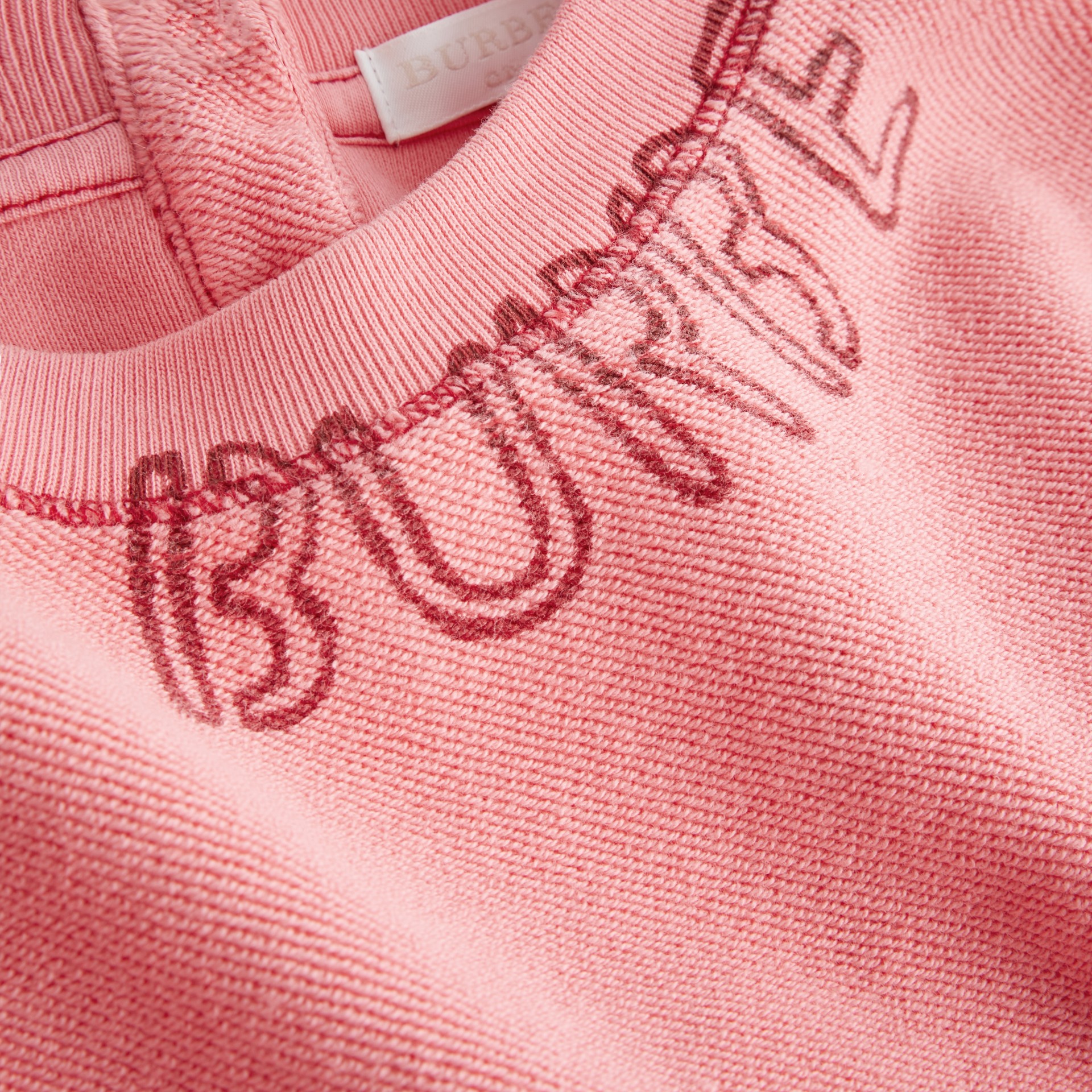 Stencil Logo Print Cotton Sweater Dress in Bright Pink | Burberry ...