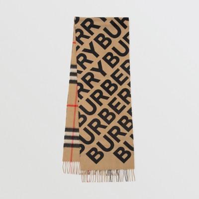burberry logo cashmere scarf