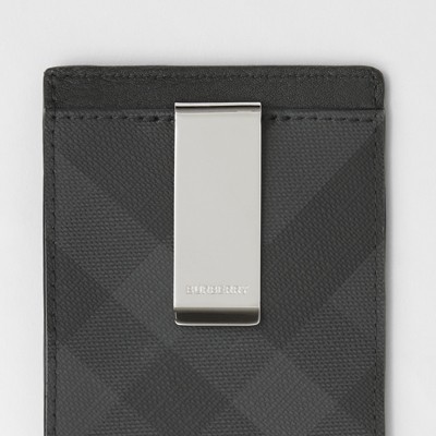 burberry london check and leather card case