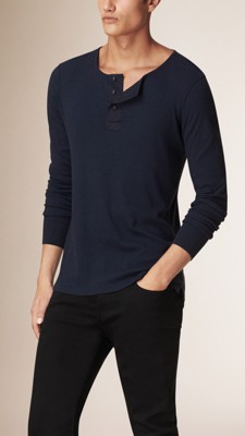 Long-sleeved Cotton Wool Henley