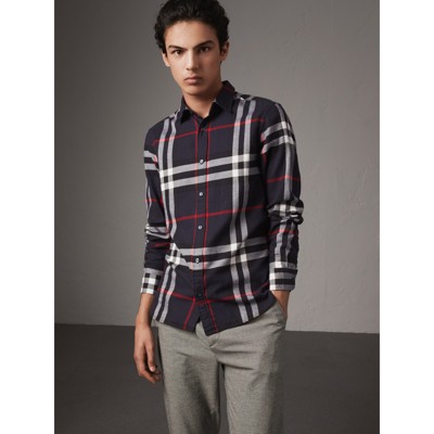 burberry navy shirt