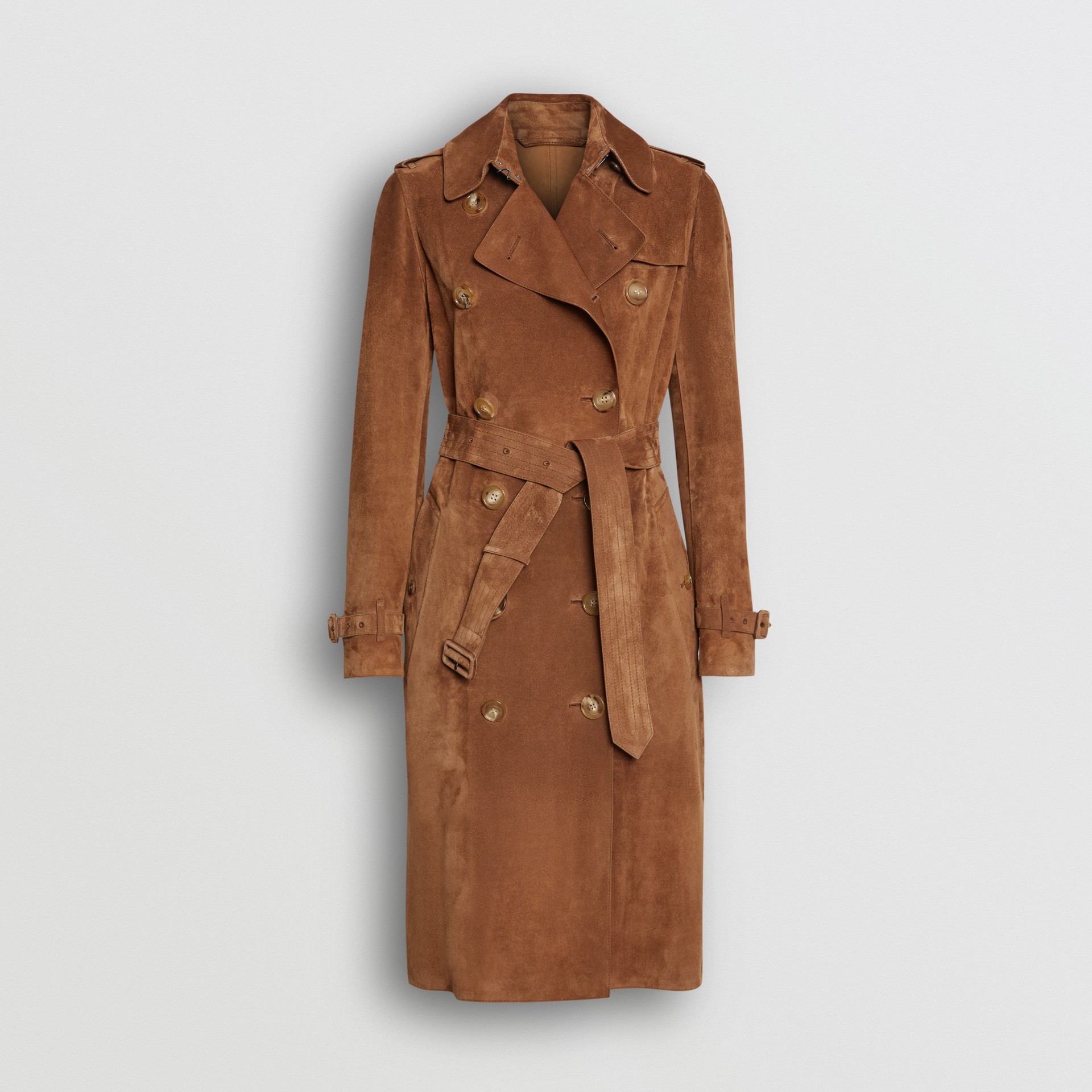 Suede Trench Coat in Sepia Brown | Burberry United States