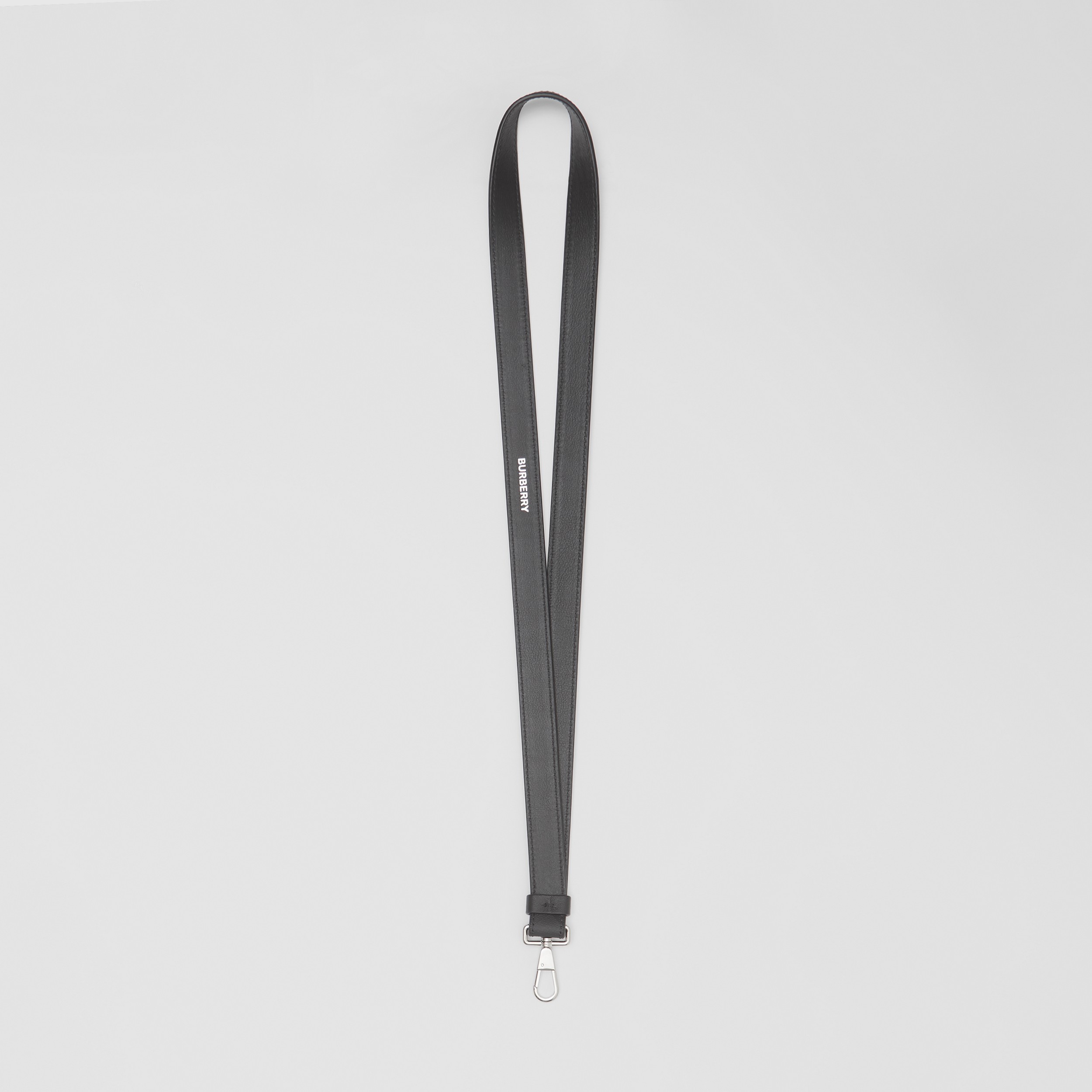 London Check and Leather Lanyard in Dark Charcoal - Men | Burberry ...