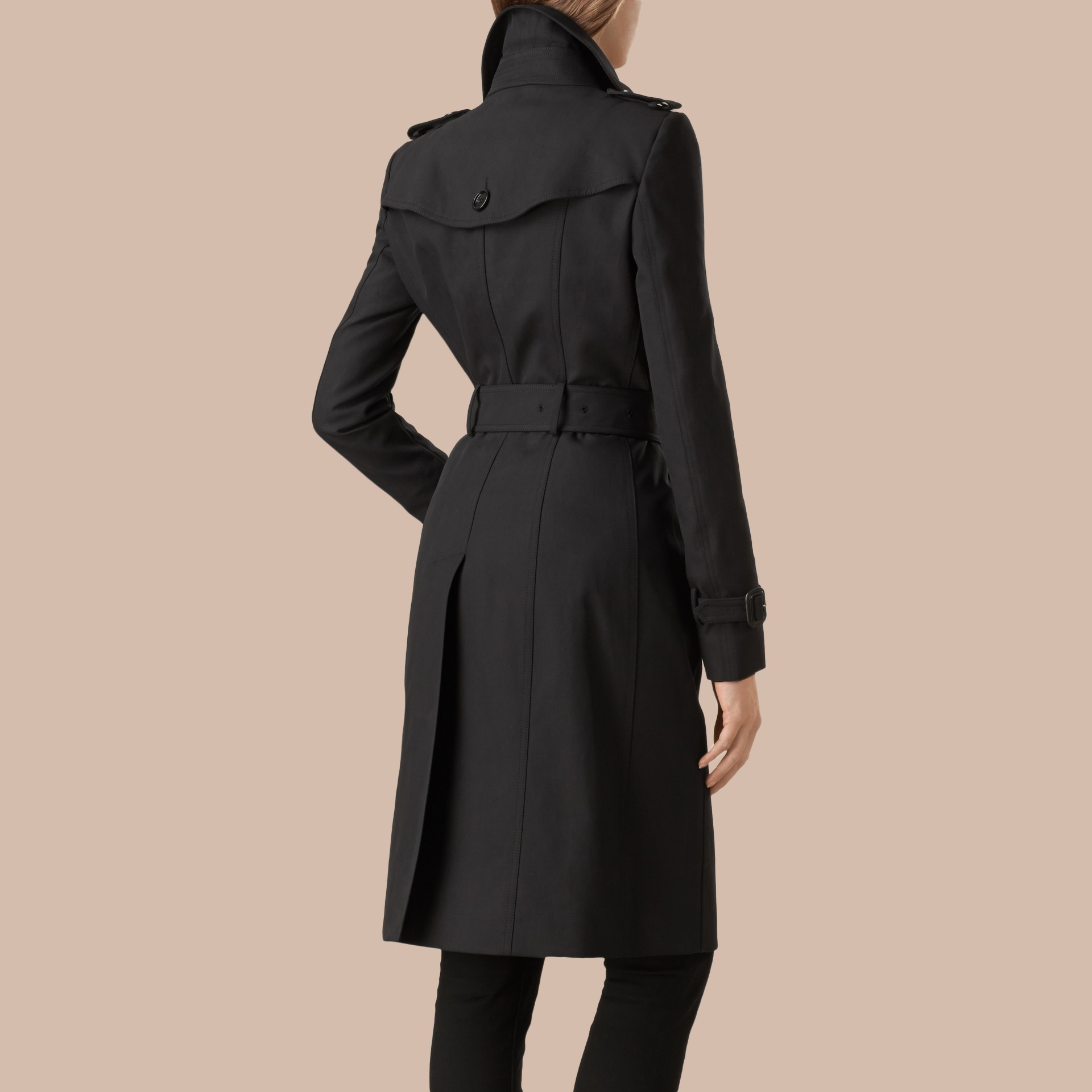 Cotton Gabardine Trench Coat Black Burberry
