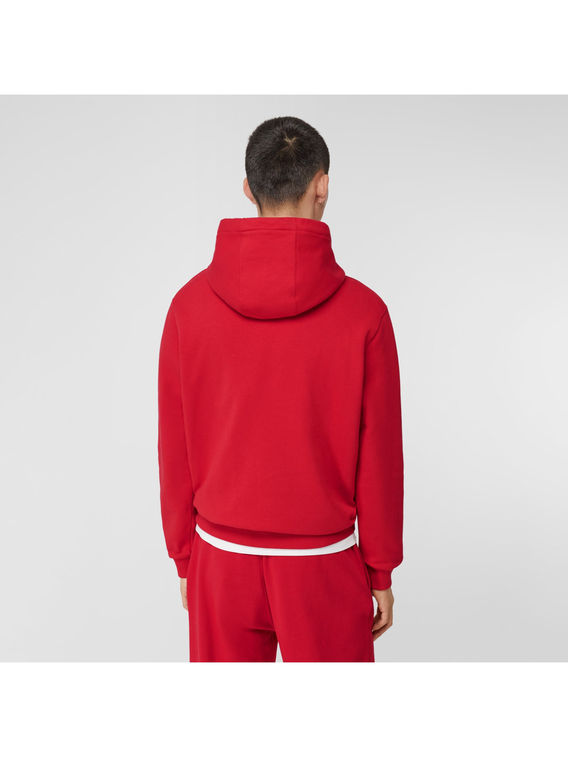 bright red monogram motif cotton hoodie image21