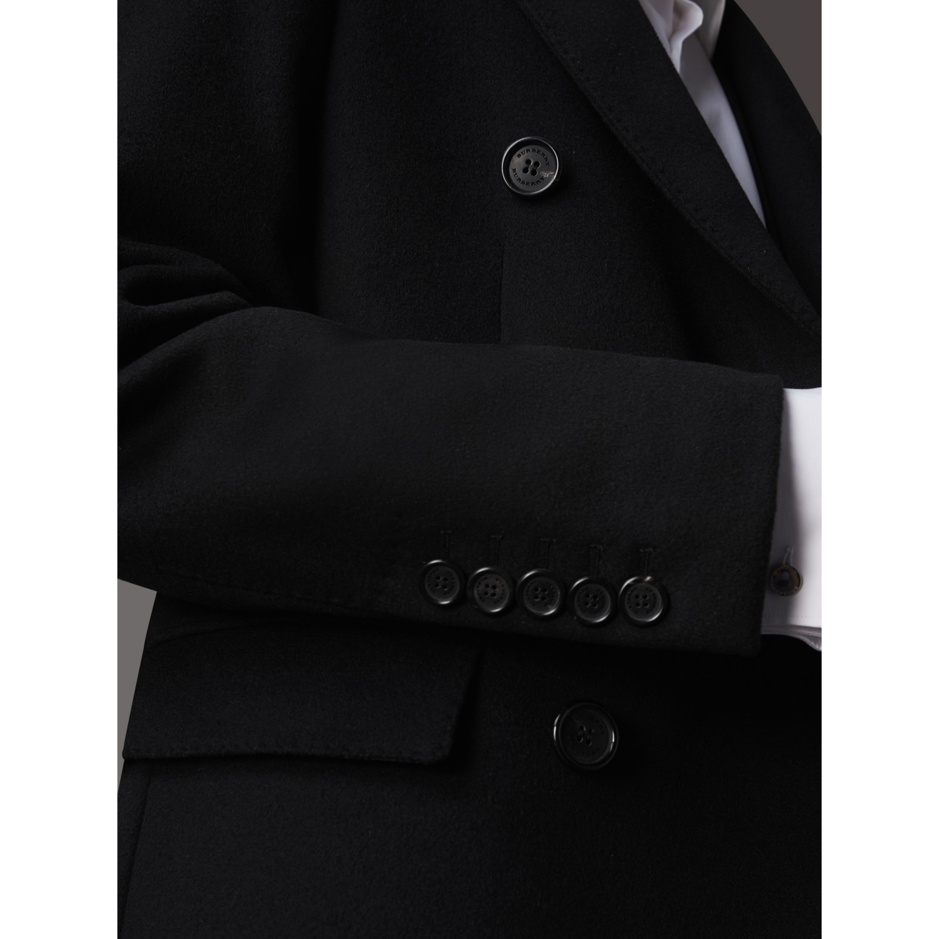 Double-breasted Wool Cashmere Tailored Coat in Black - Men | Burberry ...