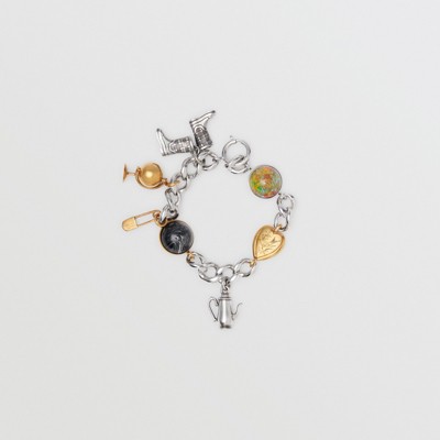 Marbled Resin Charm Chain Bracelet In Palladio - Women | Burberry ...