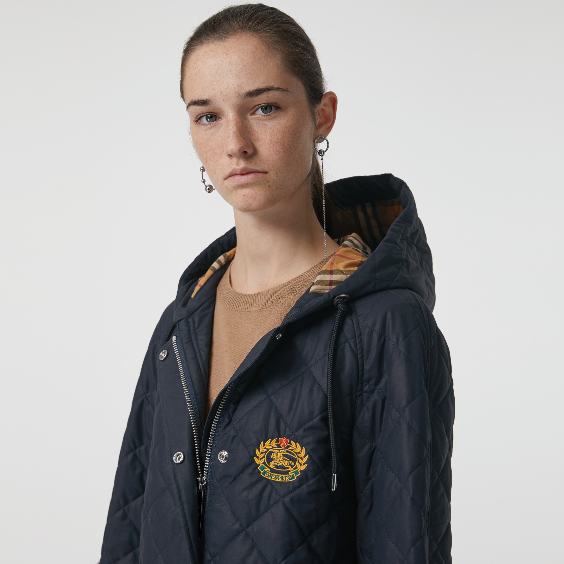 navy hooded parka