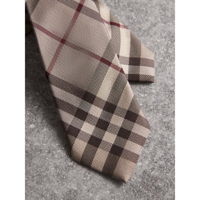 burberry modern cut check silk tie