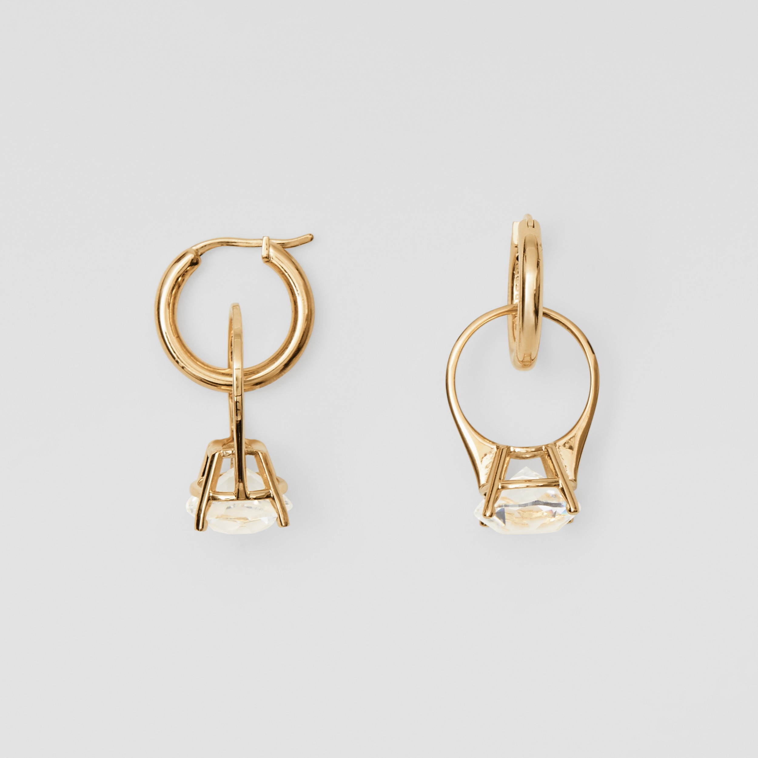 Crystal Ring Detail Gold-plated Hoop Earrings in Light Gold/crystal ...