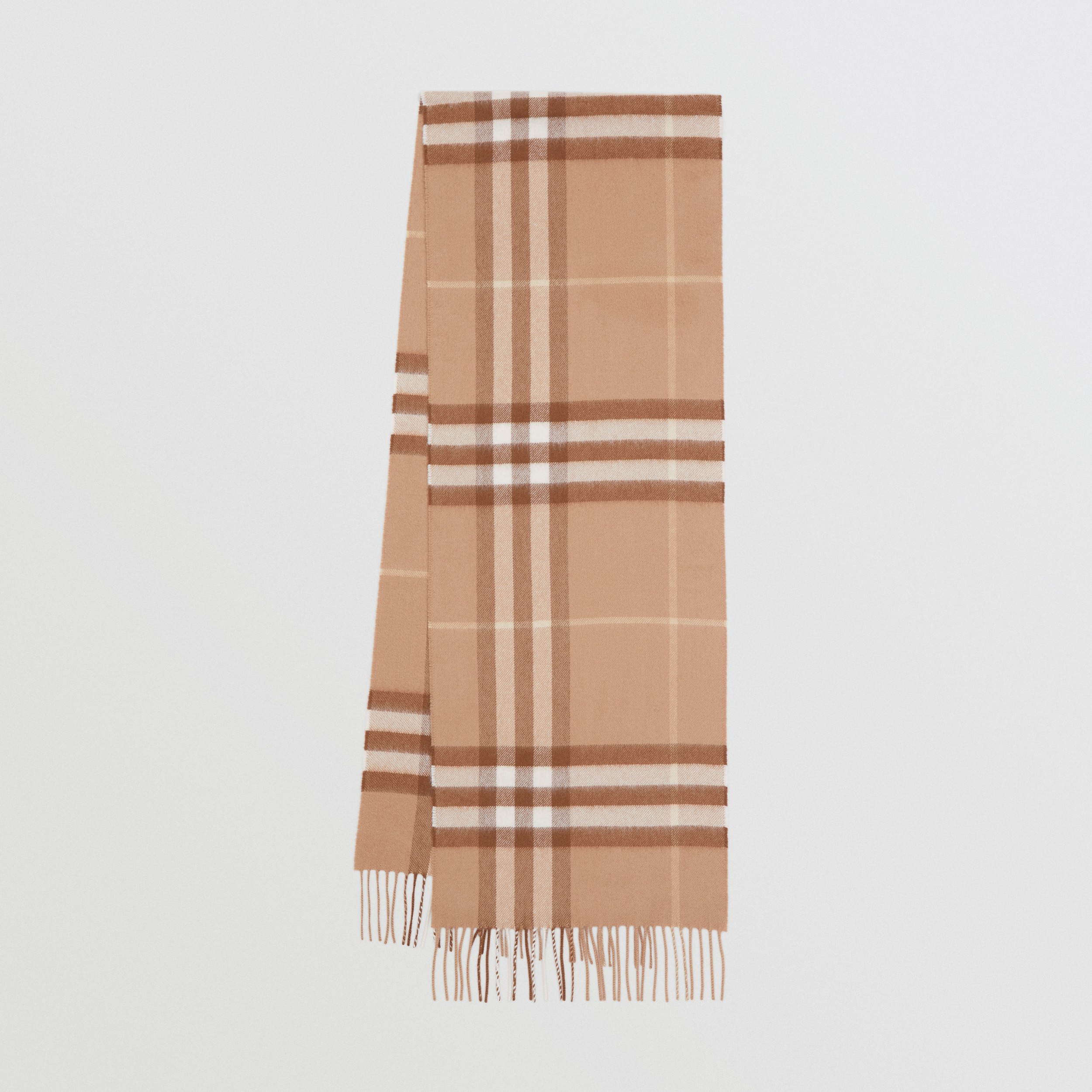 The Classic Check Cashmere Scarf in Mid Camel | Burberry® Official - 1