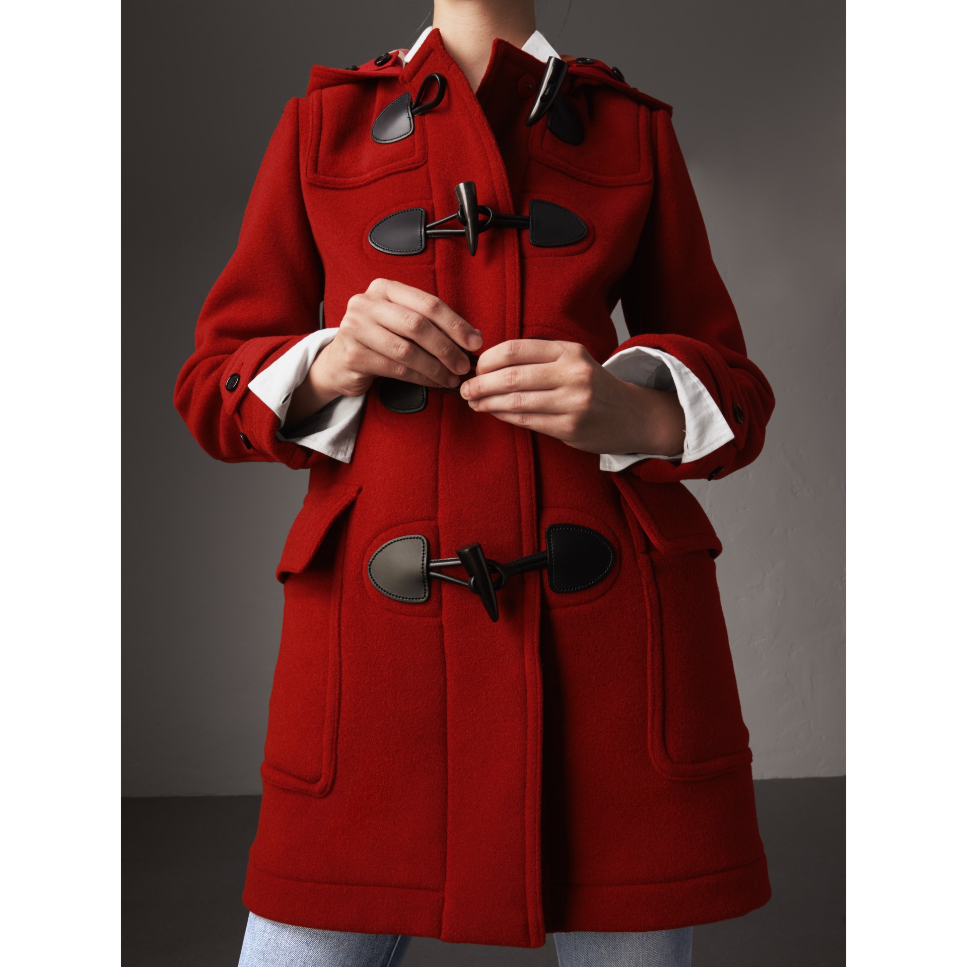 The Mersey Duffle Coat in Parade Red - Women | Burberry United Kingdom