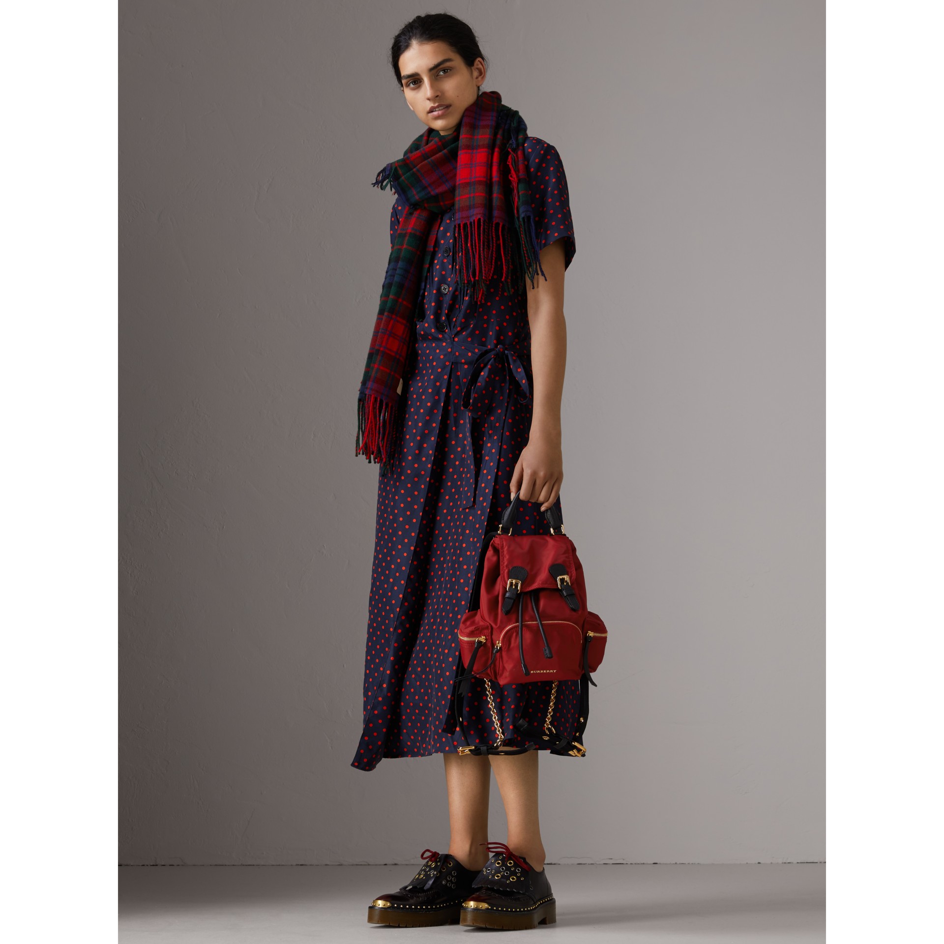 BURBERRY The Small Rucksack in Technical Nylon and Leather