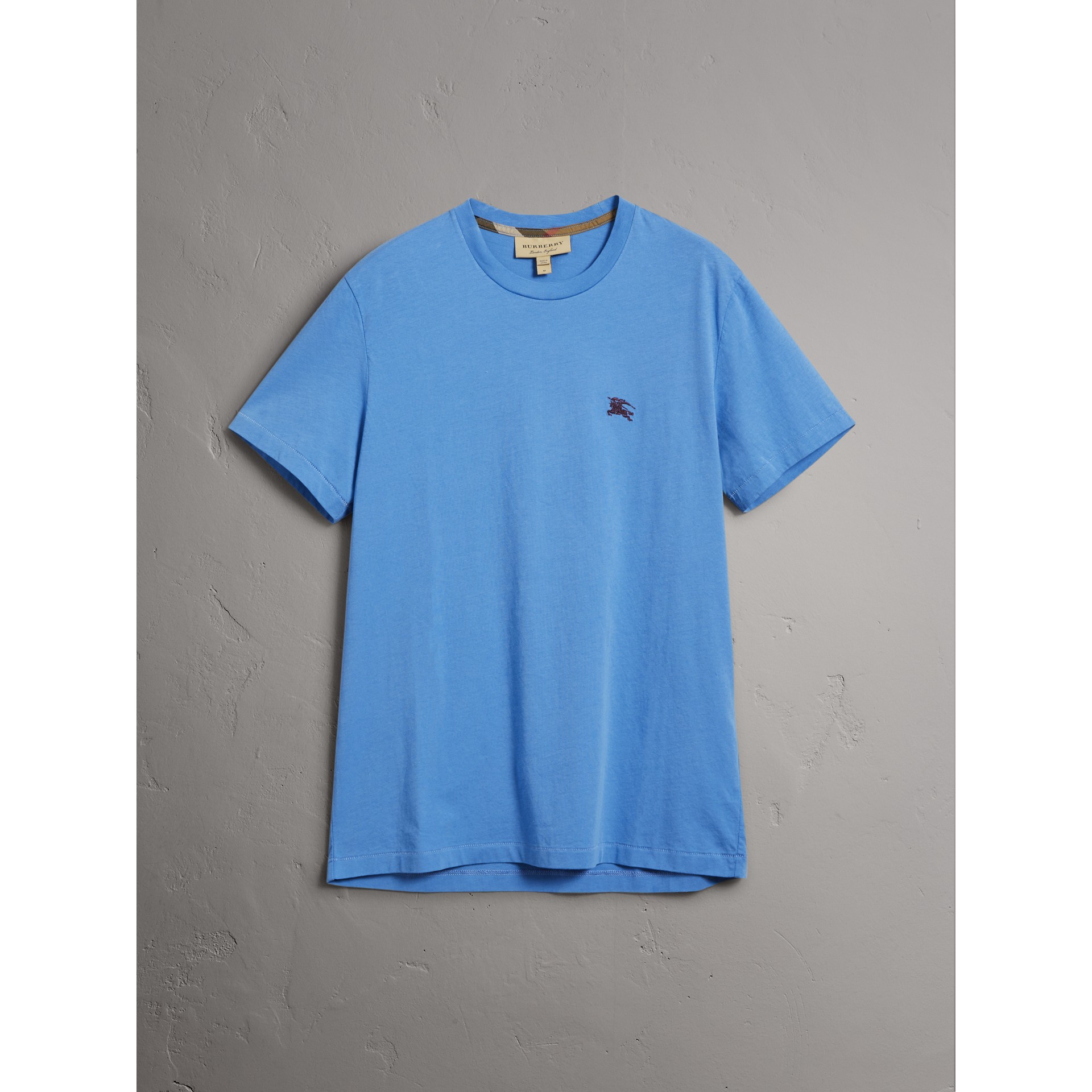 Cotton Jersey T-shirt in Light Azure - Men | Burberry United States