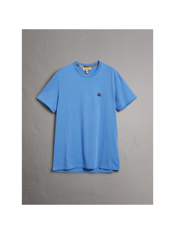 Cotton Jersey T-shirt in Light Azure - Men | Burberry United States