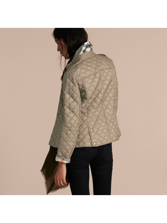 Diamond Quilted Jacket Pale Fawn Burberry