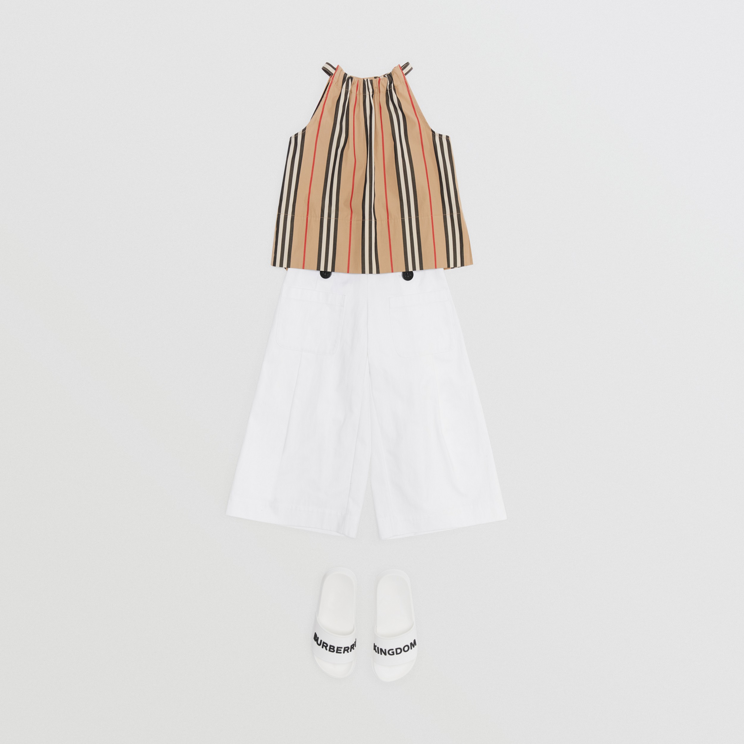 beige halterneck top