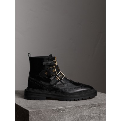 burberry brogue platform ankle boots