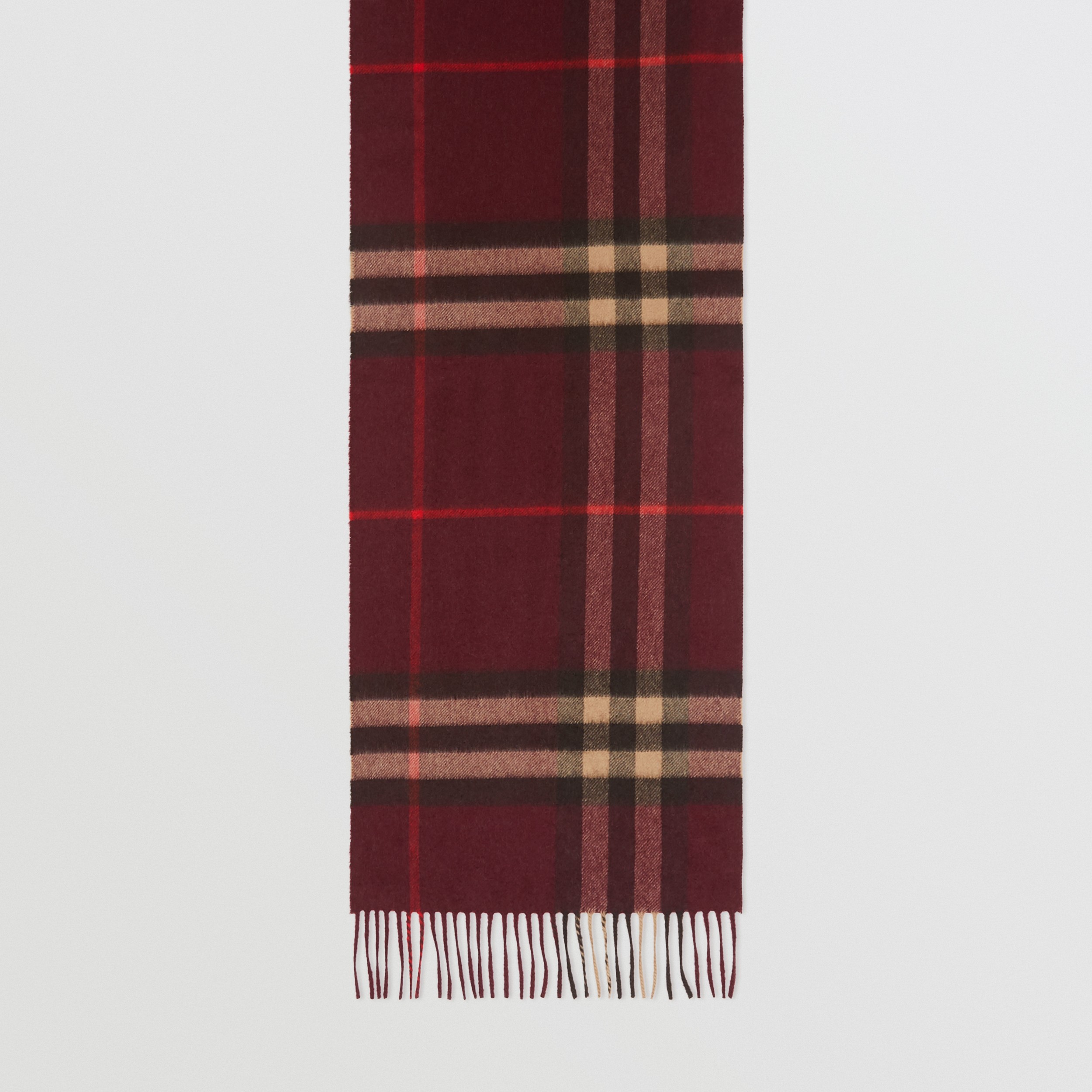 The Classic Check Cashmere Scarf in Burgundy | Burberry® Official - 4