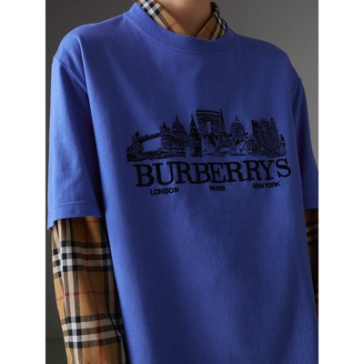 burberry t shirt womens blue