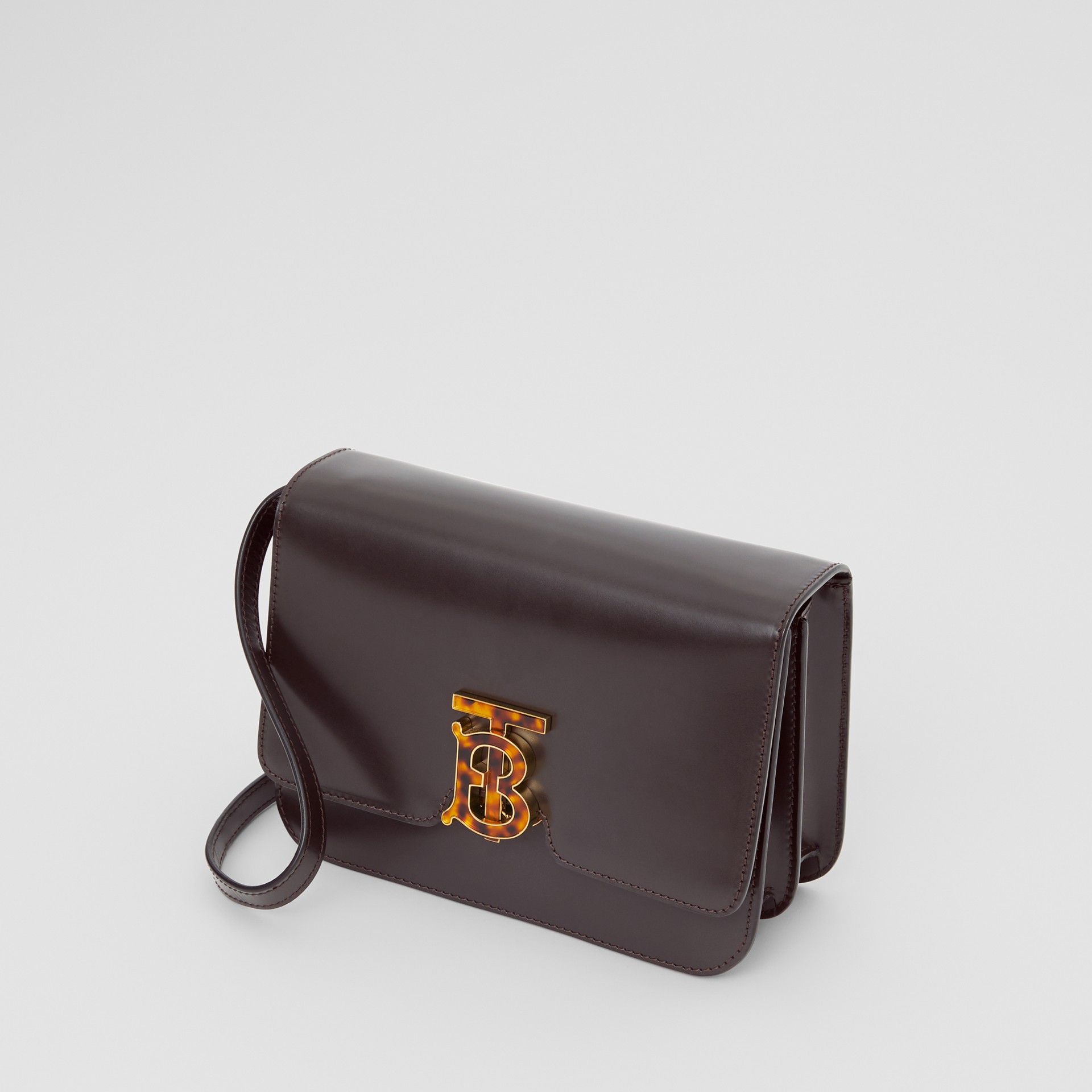small two tone canvas and leather tb bag