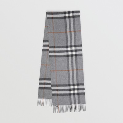 The Classic Check Cashmere Scarf in Grey | Burberry® Official