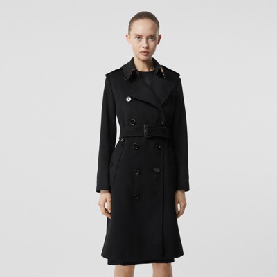 Cashmere Trench Coat in Black - Women | Burberry