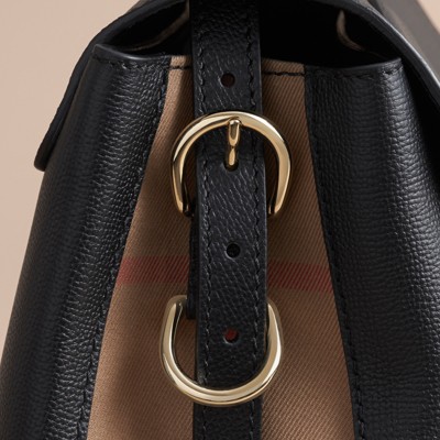 burberry medium leather and house check tote bag