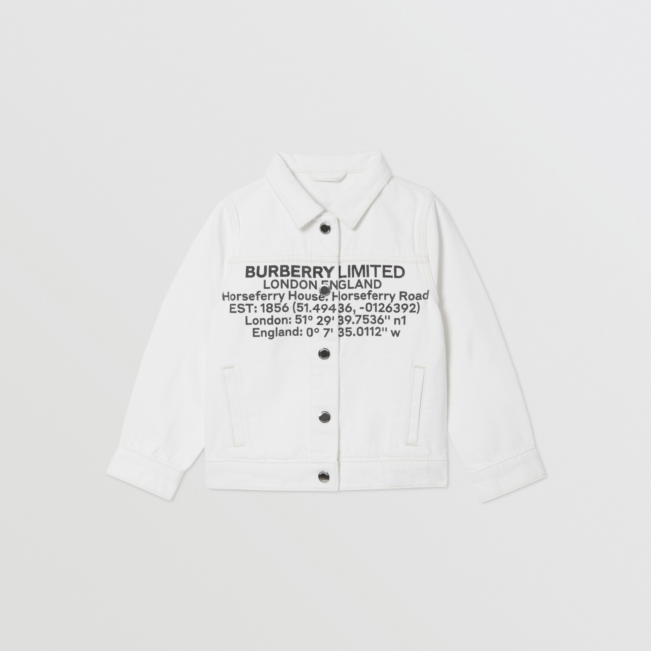 Location Print Japanese Denim Jacket in Natural White | Burberry United ...