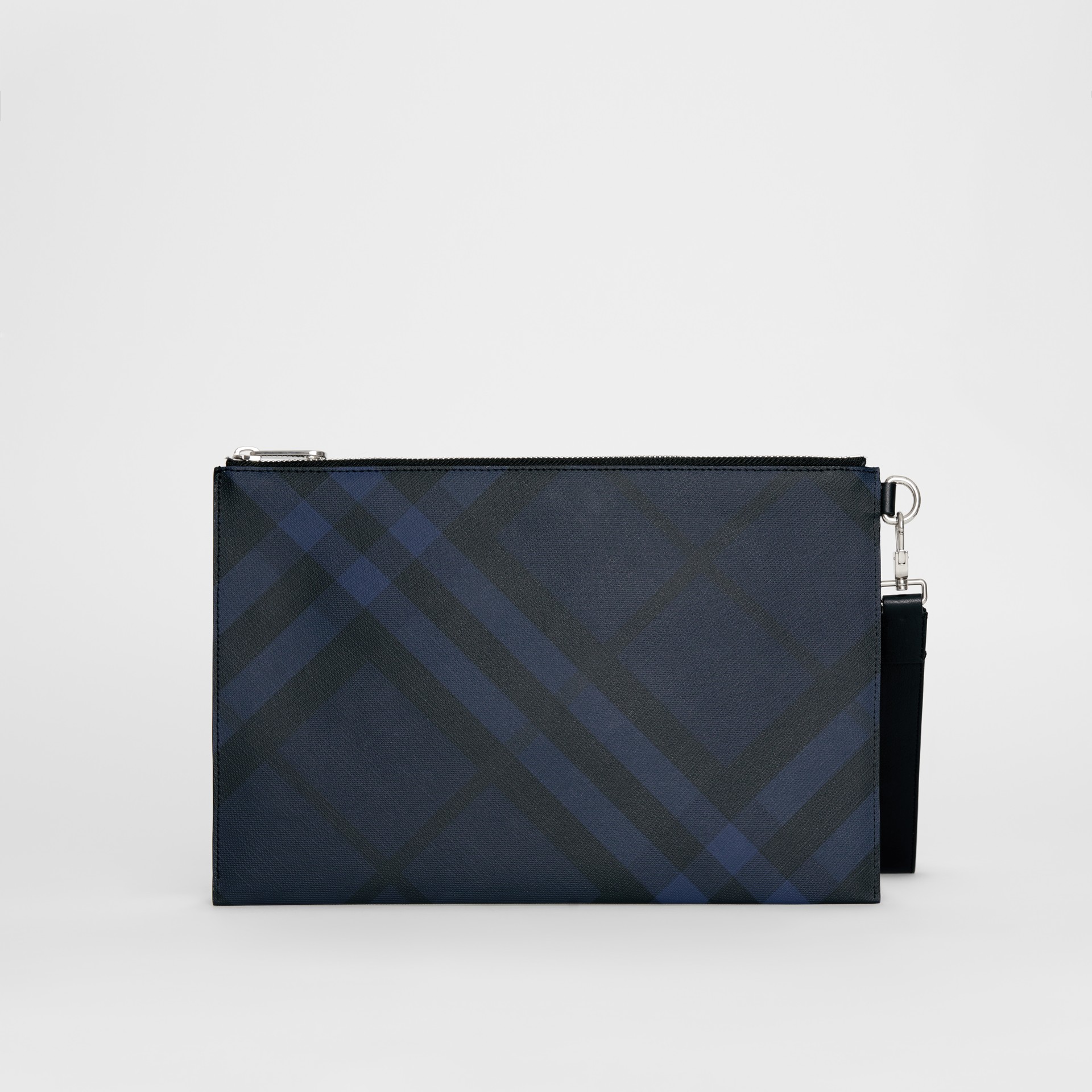 London Check Zip Pouch in Navy/black Men Burberry United States