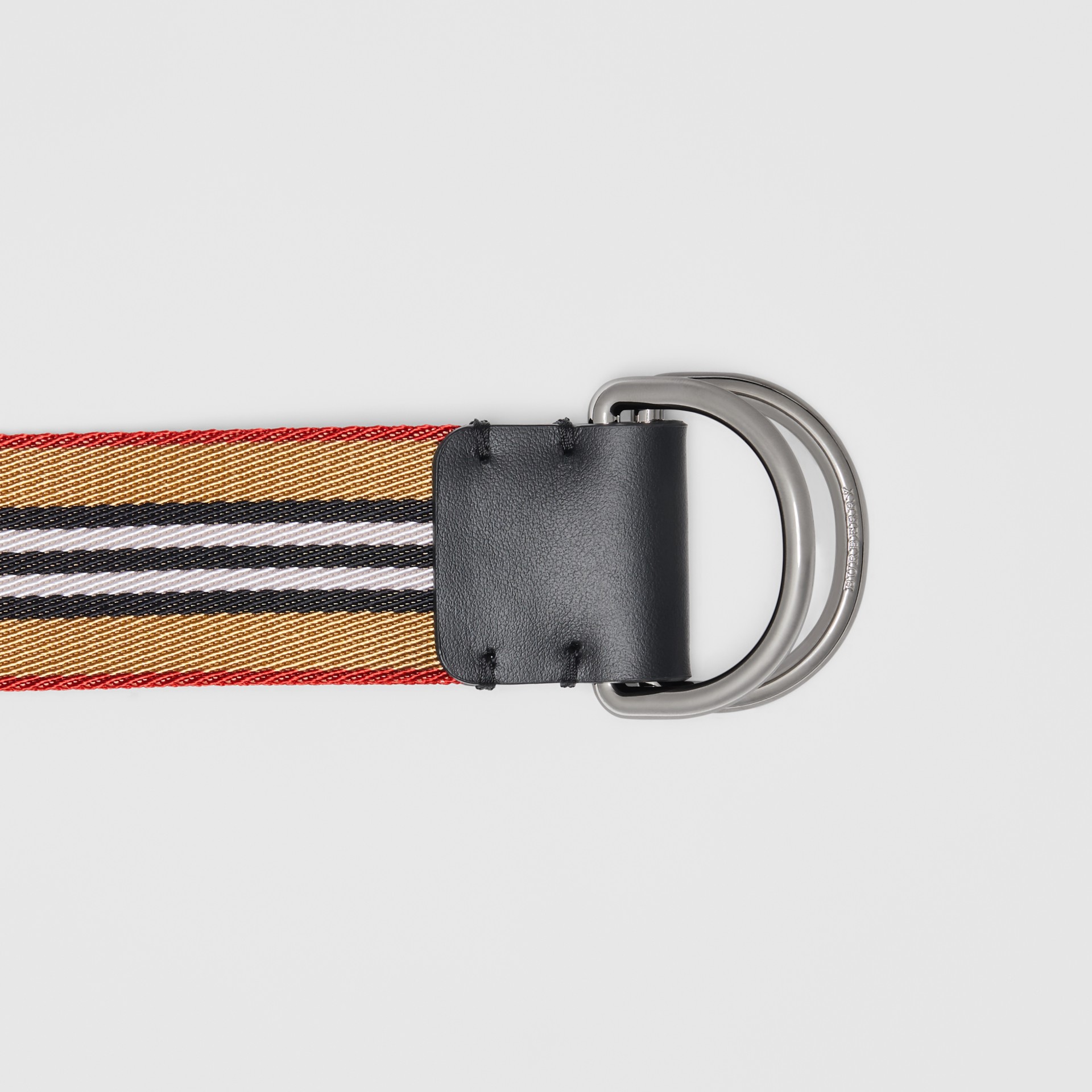 Icon Stripe Double D-ring Belt in Antique Yellow - Men | Burberry ...