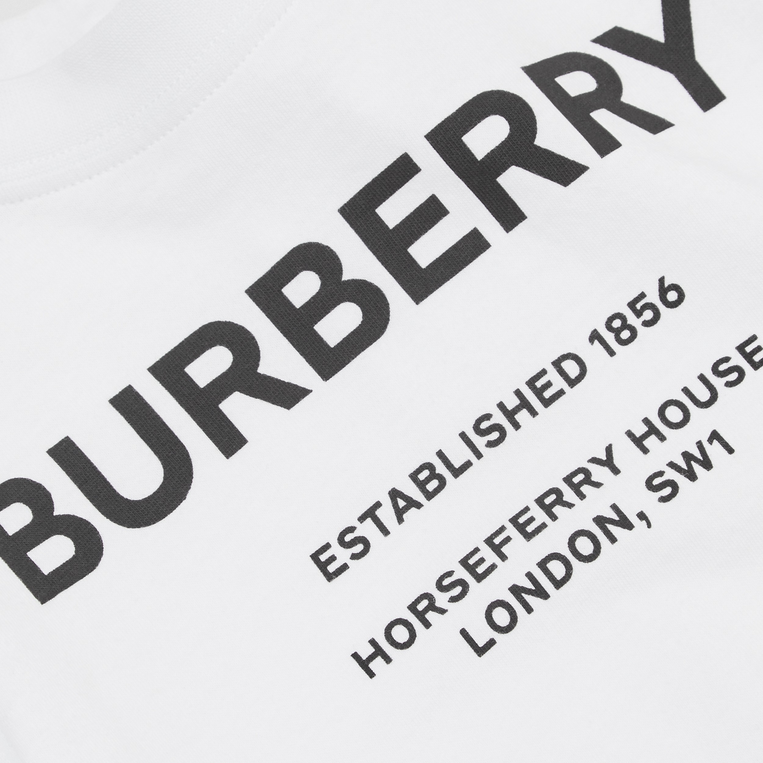 Long-sleeve Horseferry Print Cotton Top in White - Children | Burberry ...