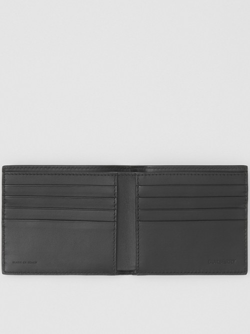 BURBERRY Logo Print Leather International Bifold Wallet