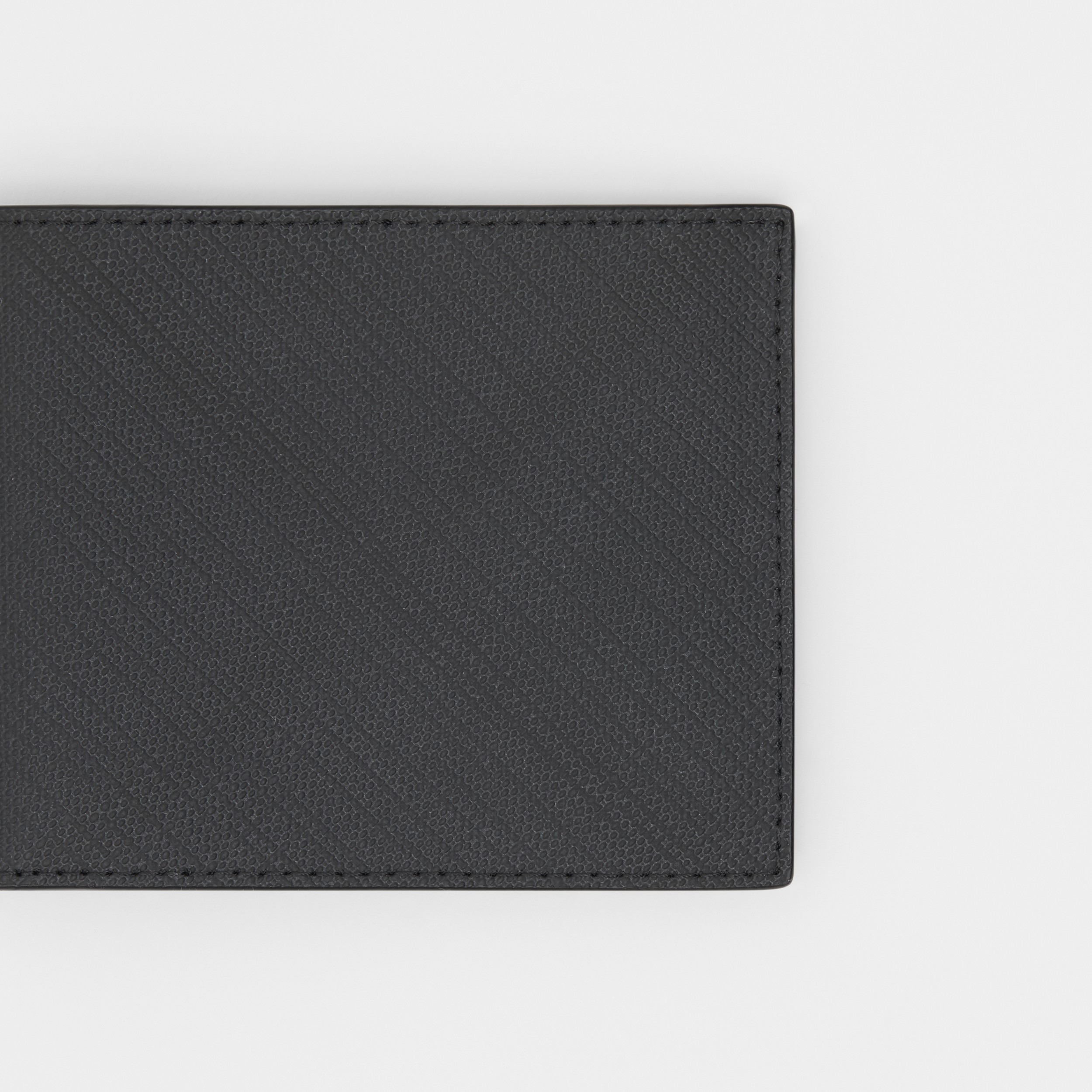 London Check and Leather Bifold Wallet in Dark Charcoal - Men | Burberry® Official - 3