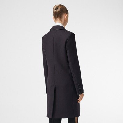 burberry wool blend tailored coat