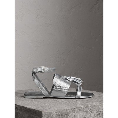 burberry sandals womens silver