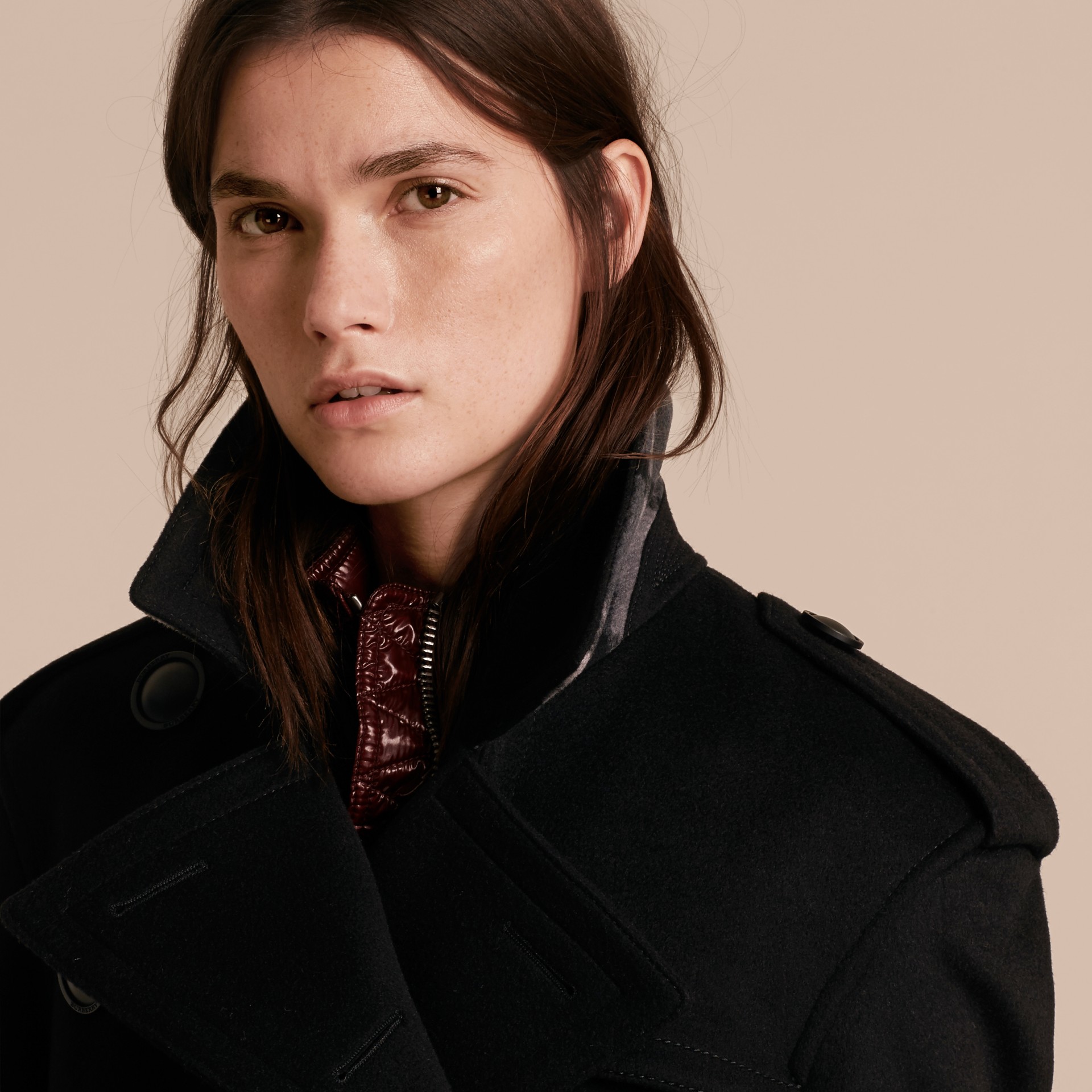 women's wool cashmere pea coat