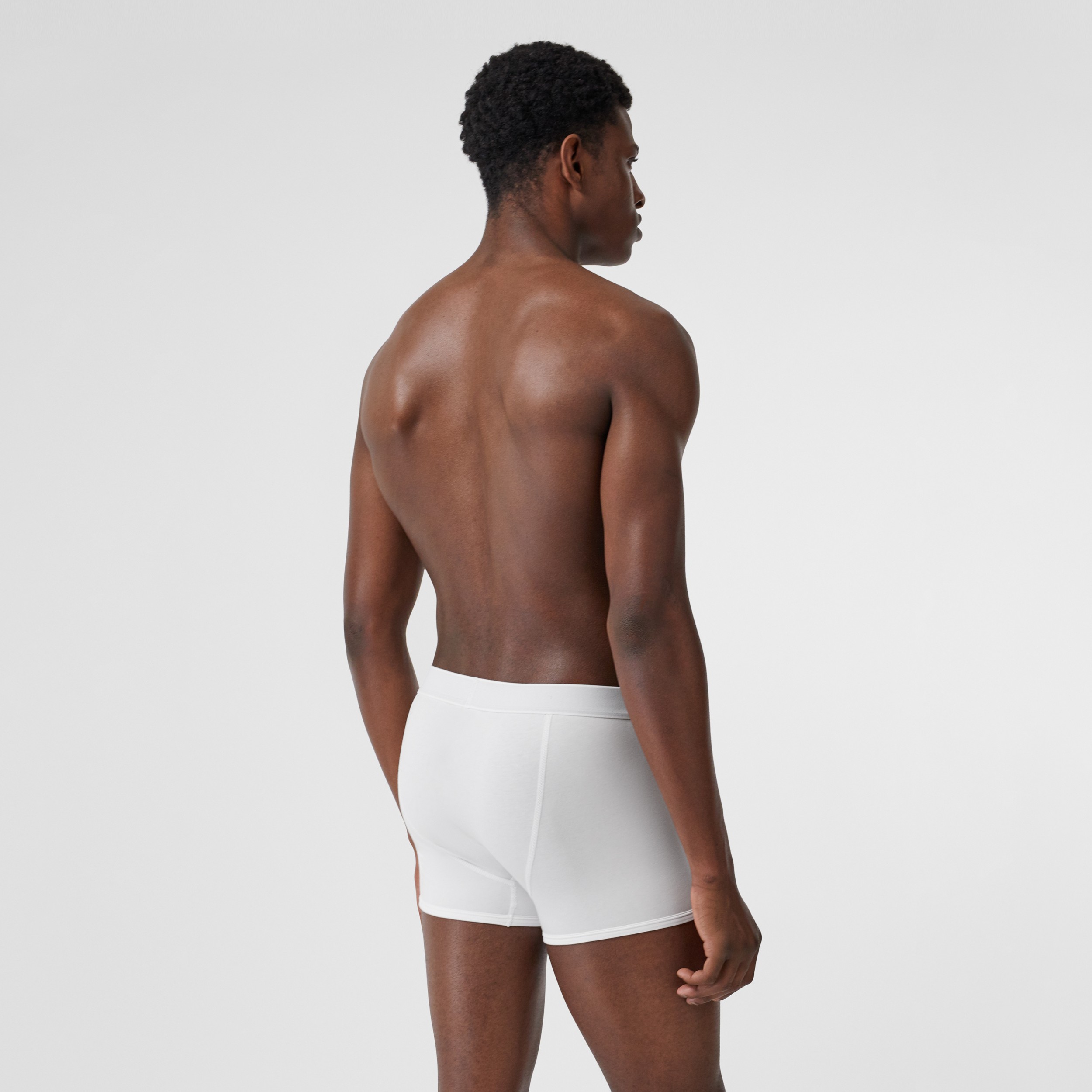 Logo Detail Stretch Cotton Boxer Shorts in White - Men | Burberry® Official - 2