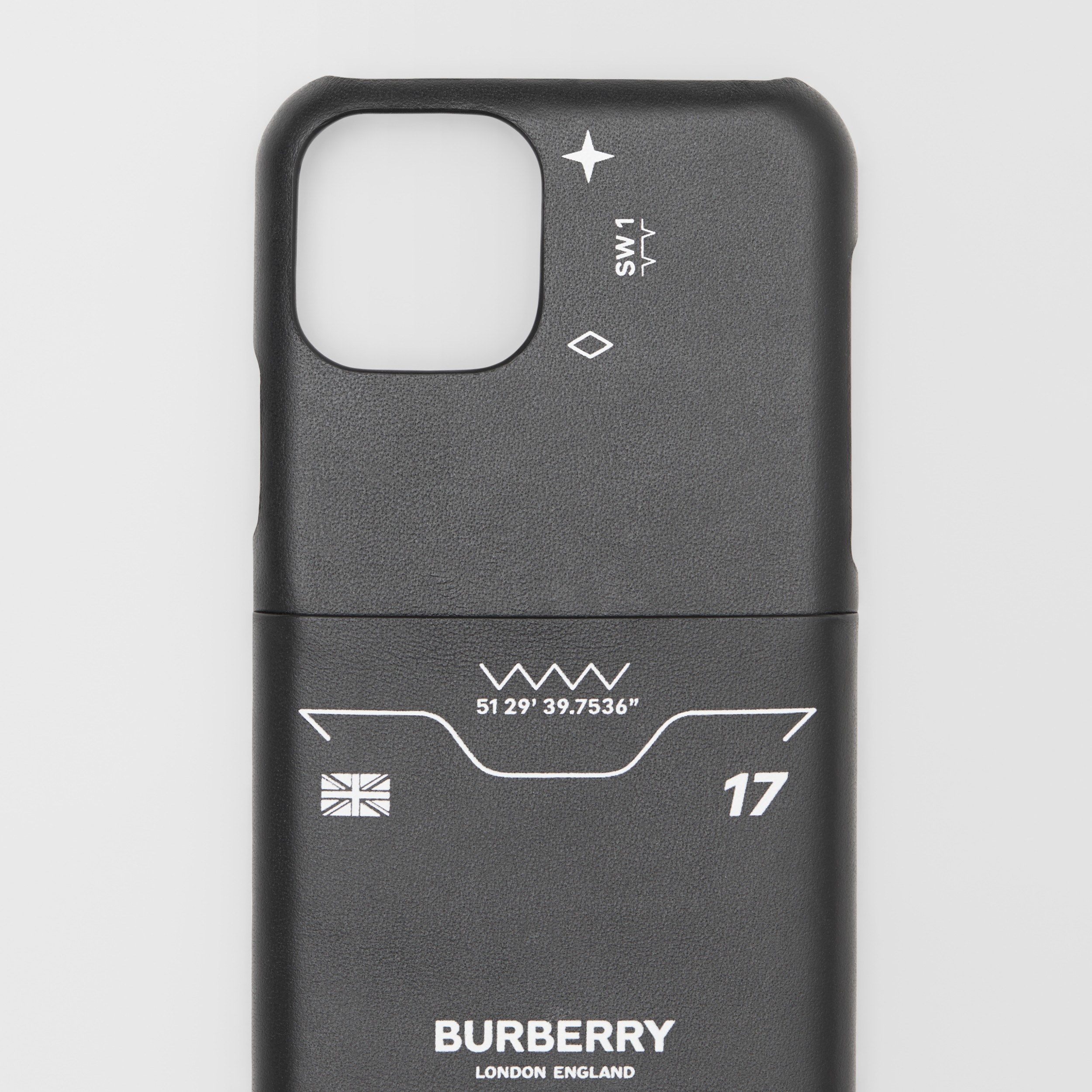 シンボルプリント レザー Iphone 11 Proケース ブラック メンズ バーバリー