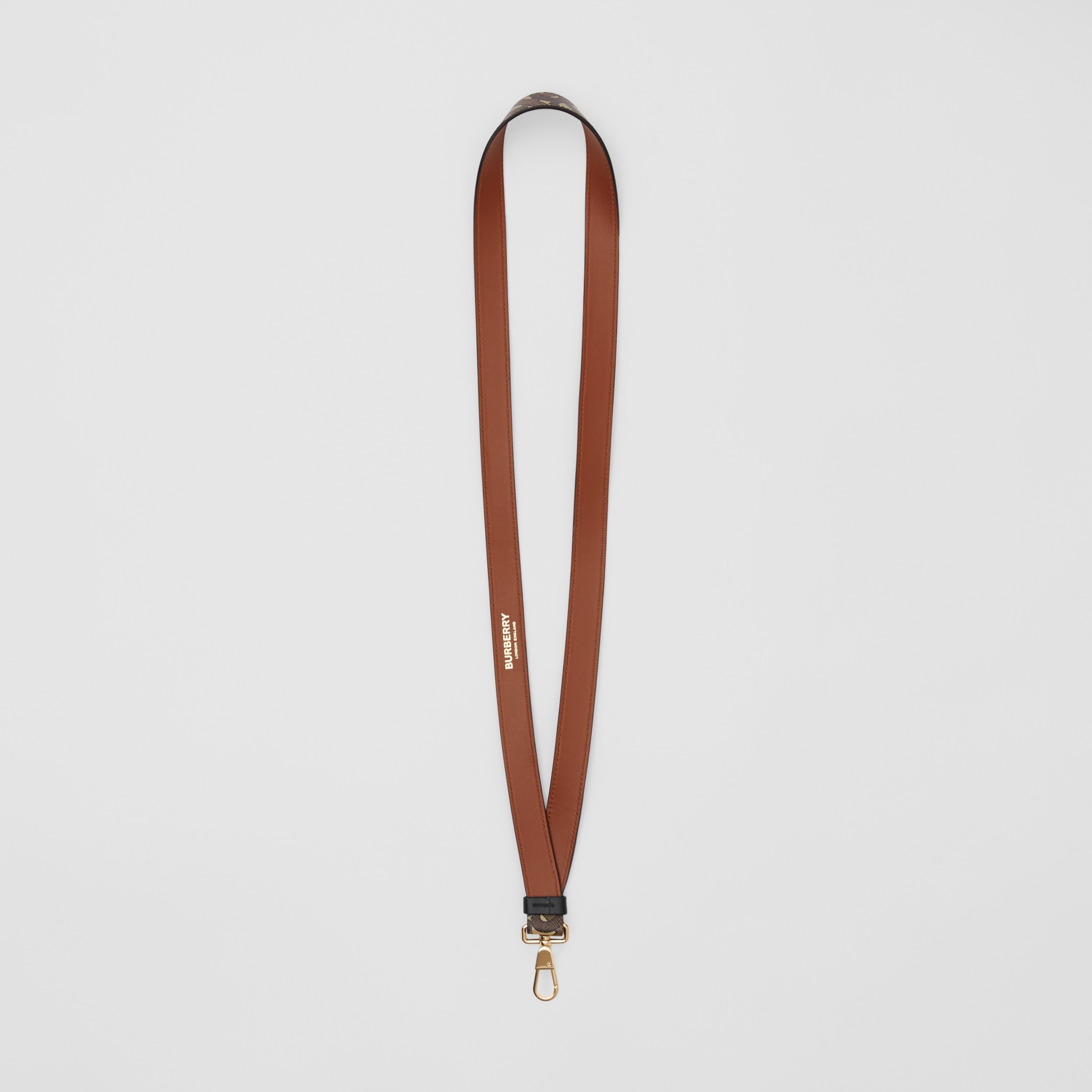 Monogram Print E-canvas and Leather Lanyard in Bridle Brown - Men ...