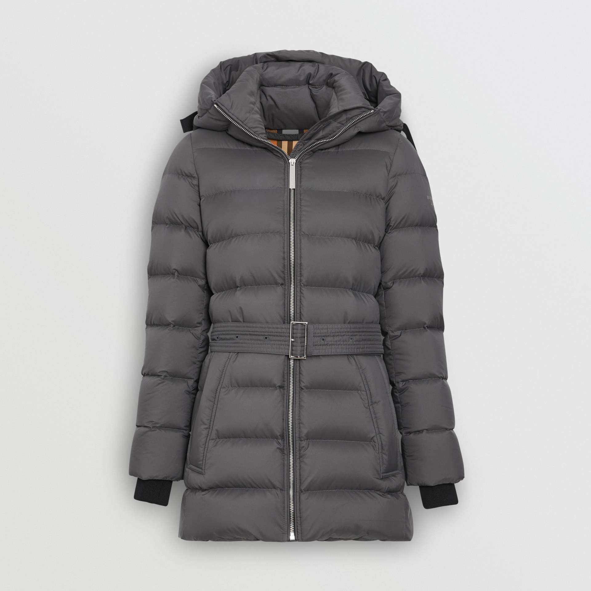 Down-filled Hooded Puffer Coat in Mid Grey - Women | Burberry United ...