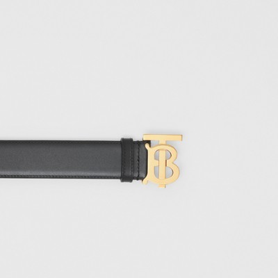 Monogram Motif Leather Belt in Black 