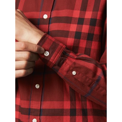 mens burberry check shirt