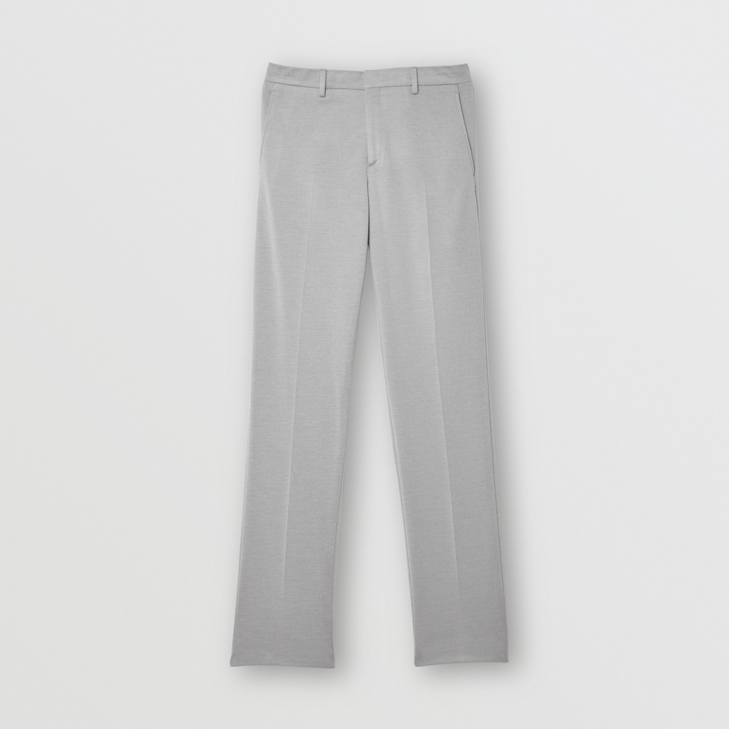 Pantalones De Vestir De Corte Ingles En Tejido Jersey De Cachemir Y Seda Gris Guijarro Claro Hombre Burberry