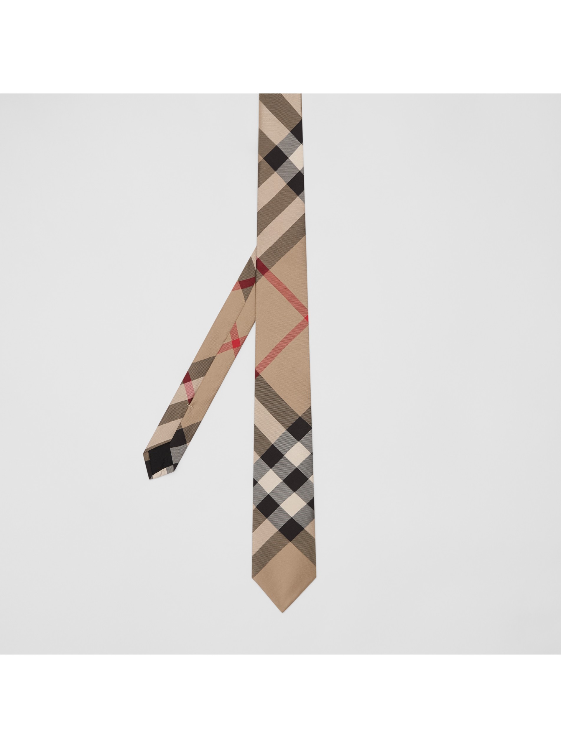 经典剪裁格纹丝质领带 (典藏米色) - 男士 | burberry03 博柏利官网
