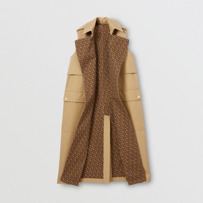 Sleeveless Monogram lined Cotton Trench Coat Sleeveless Monogram lined Cotton Trench Coat
